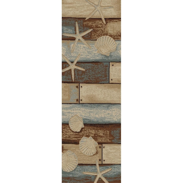 Sleep Ez 2 ft. 3 in. x 7 ft. 7 in. American Destination Sea Life Area Rug, Multi Color SL2621675 - main